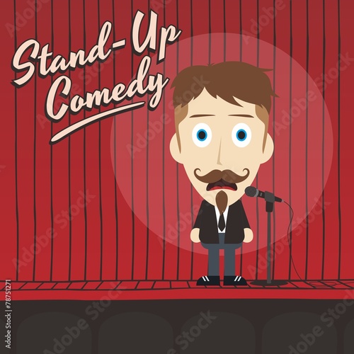 hilarious guy stand up comedian cartoon