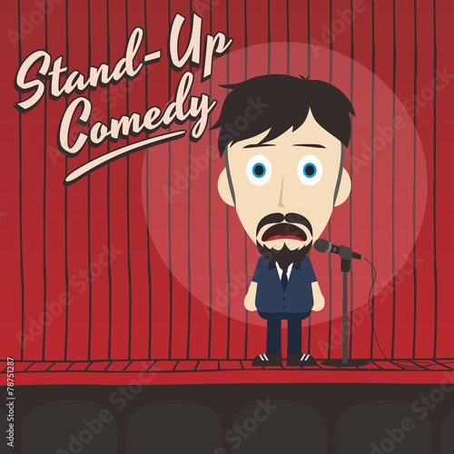 hilarious guy stand up comedian cartoon