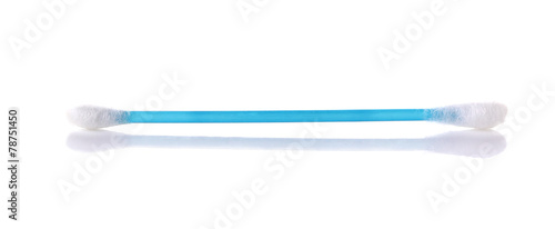 Blue Cotton Buds, cleaning brush isolated on White Background