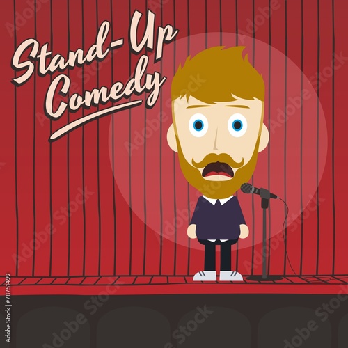 hilarious guy stand up comedian cartoon