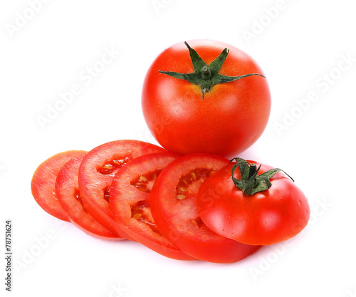 red tomato vegetable isolated on white background