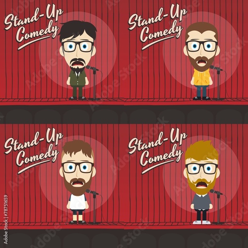 hilarious guy stand up comedian cartoon