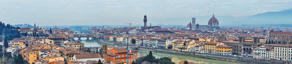 Panoramic view of Arno River