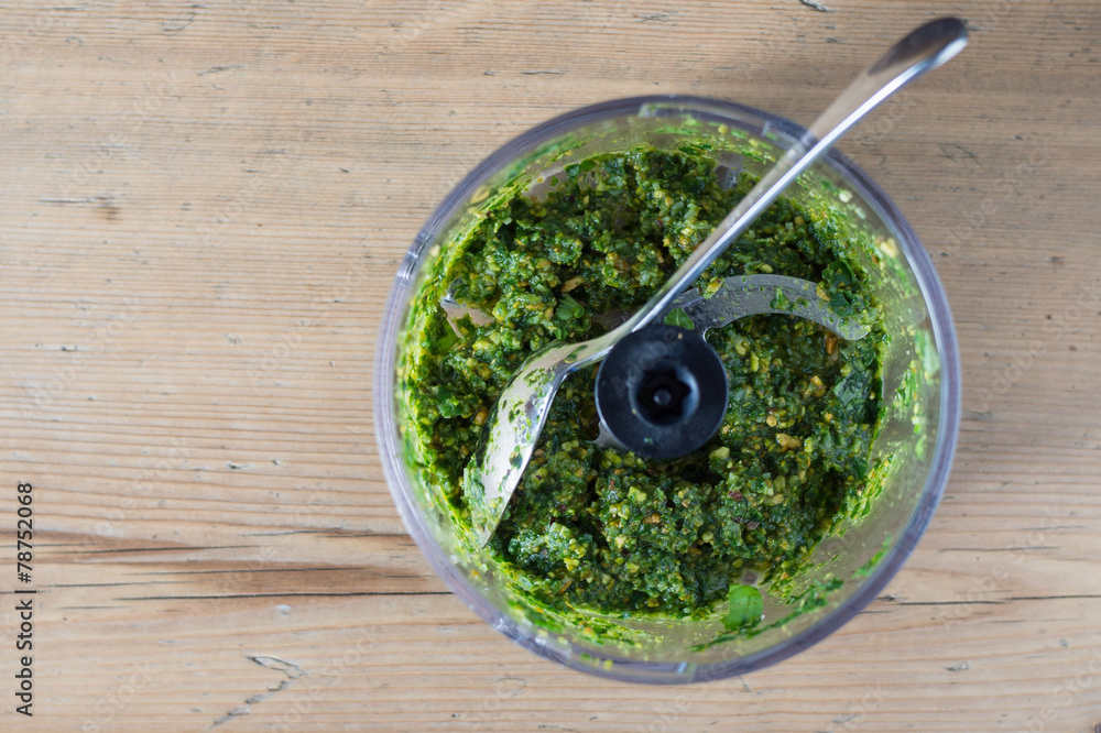 Homemade Pesto Sauce made in the Food Processor Homemade Pesto Sauce made in the Food Processor