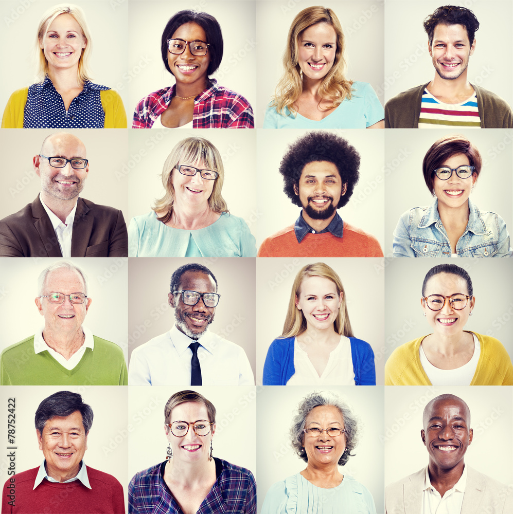 Protrait of Group Diversity People Community Happiness Concept Protrait of Group Diversity People Community Happiness Concept