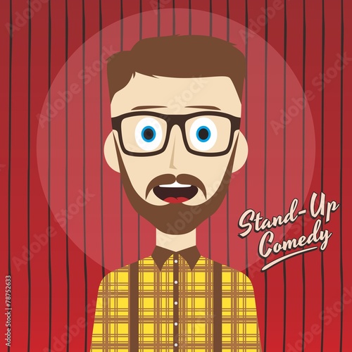 hilarious guy stand up comedian cartoon