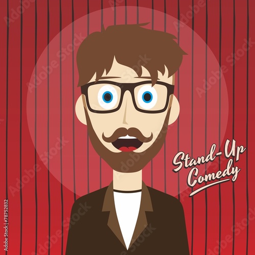 hilarious guy stand up comedian cartoon