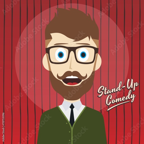 hilarious guy stand up comedian cartoon