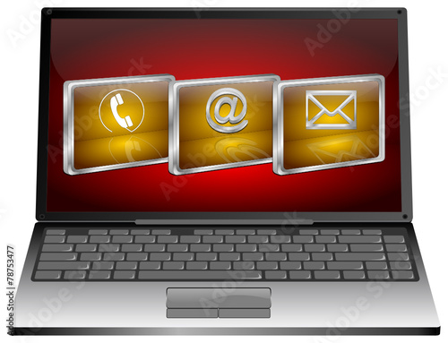Laptop mit Contact us Button