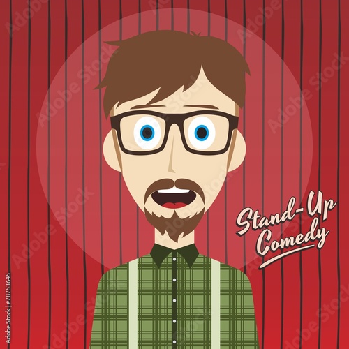 hilarious guy stand up comedian cartoon