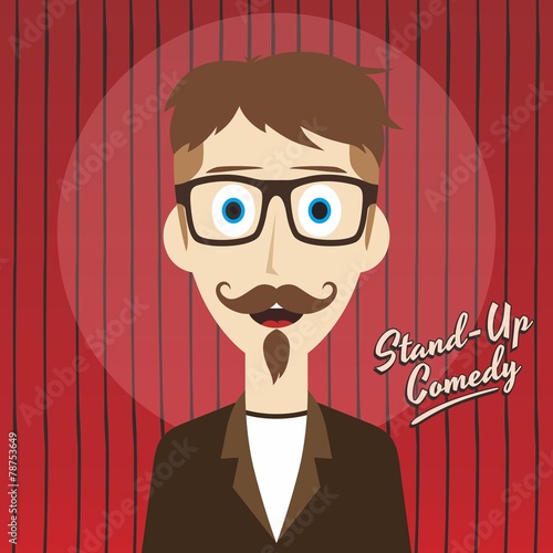 hilarious guy stand up comedian cartoon
