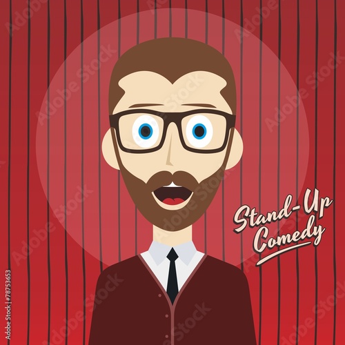 hilarious guy stand up comedian cartoon