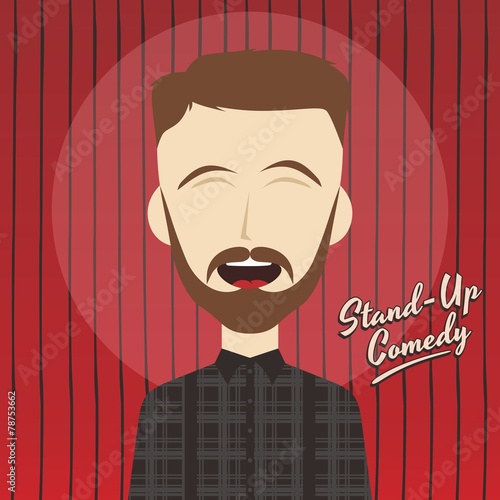 hilarious guy stand up comedian cartoon