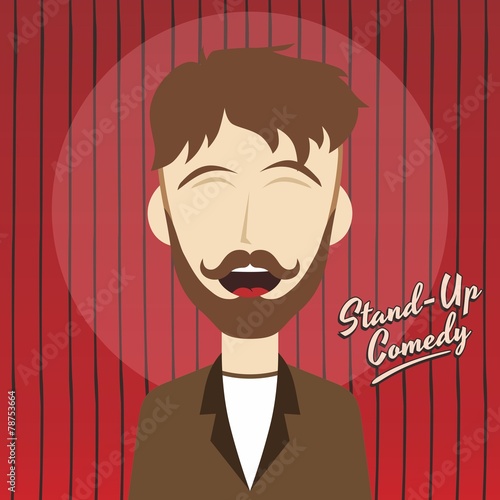 hilarious guy stand up comedian cartoon