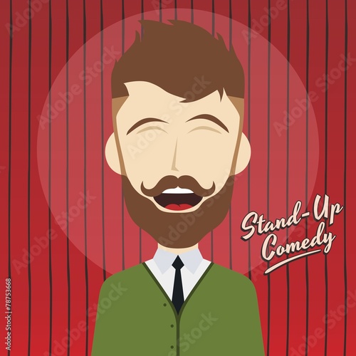 hilarious guy stand up comedian cartoon