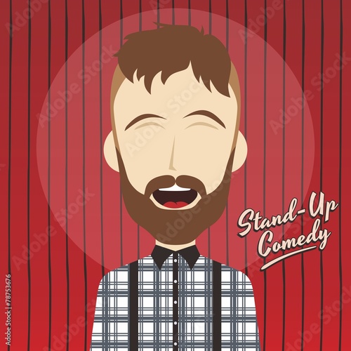 hilarious guy stand up comedian cartoon