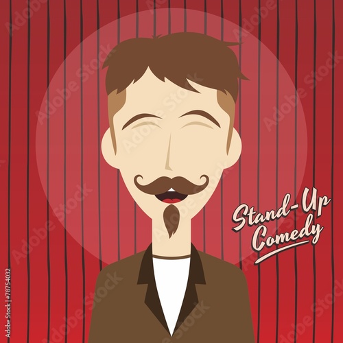 hilarious guy stand up comedian cartoon