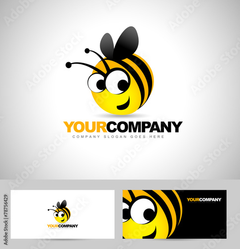 Bee Logo Design Concept. Abstract Creative Bee Icon
