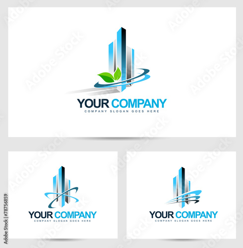 Corporate Building Logo. Vector Design for Real Estate
