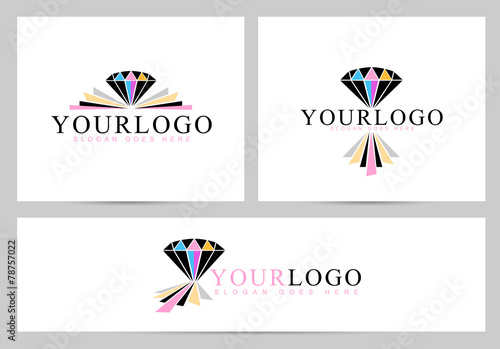 Diamond Stone Logo. Creative vector logo with colorful diamond
