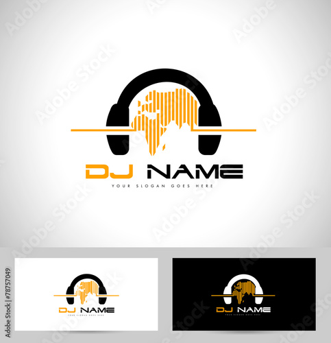 Dj Logo Design. Creative vector logo design with headphones