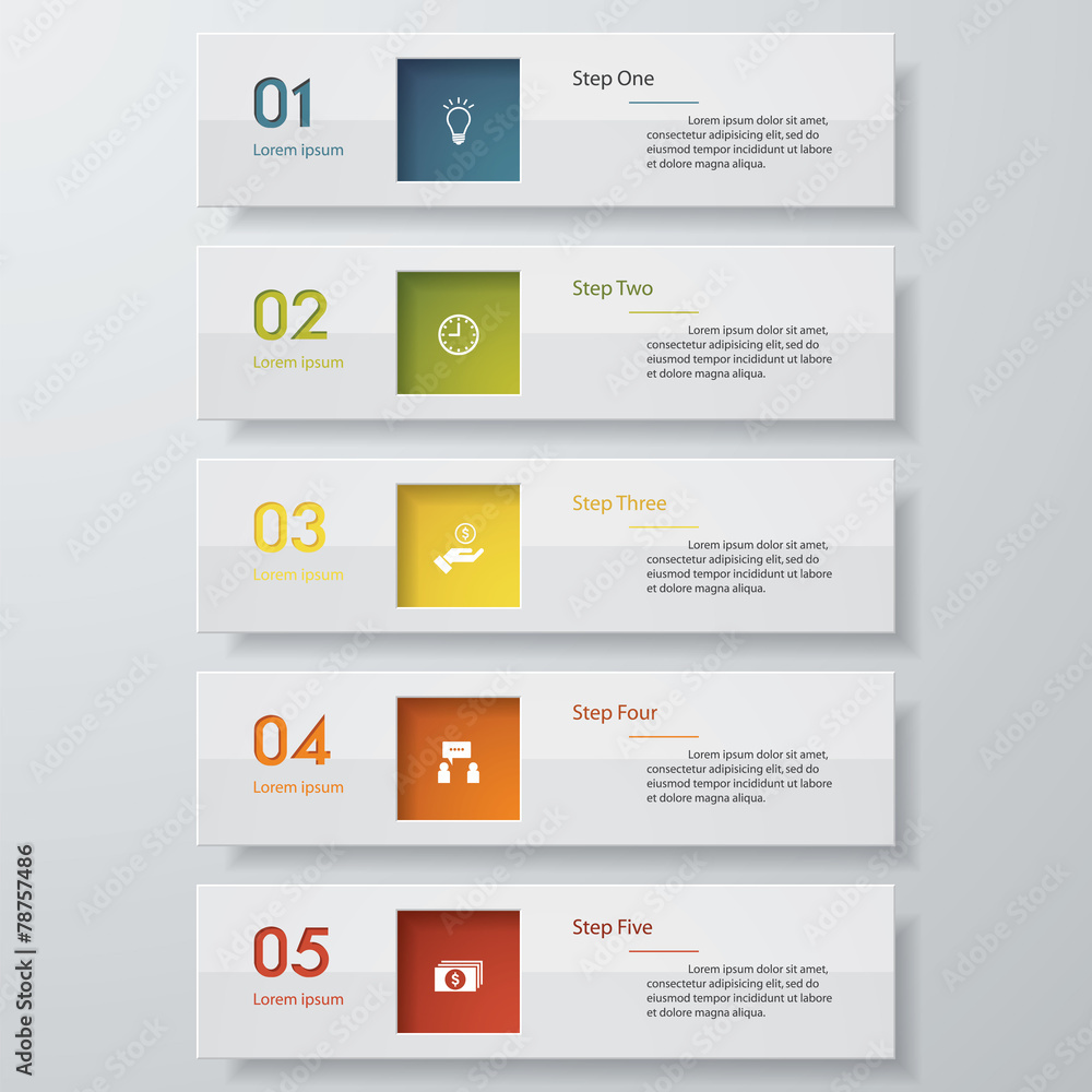 Design clean number banners template. Vector.