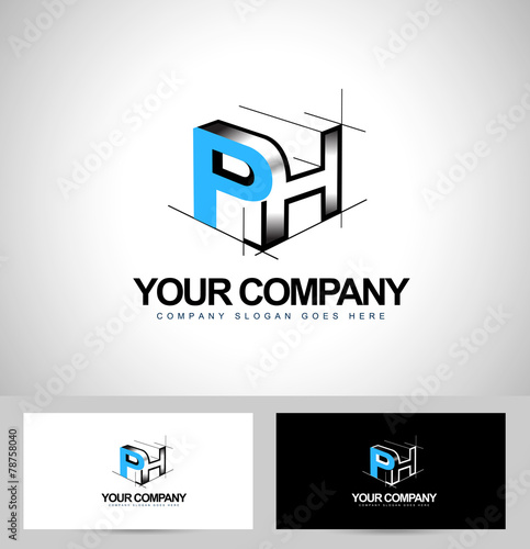 3D ph Letters Logo