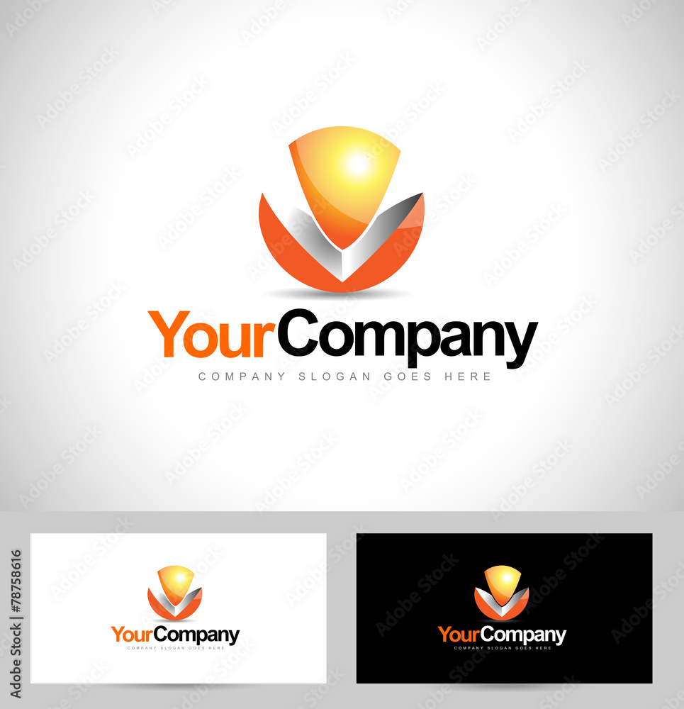 Letter V logo. Sphere logo design with V cut inside Stock Vector ...