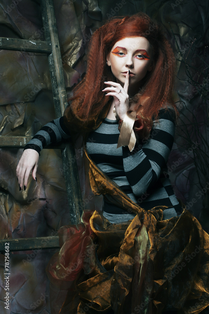 Obraz premium Girl with with creative make-up