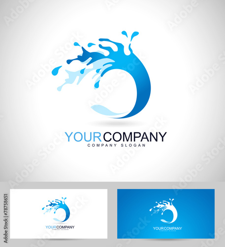 Water Logo Design. Creative vector logo of a water splash