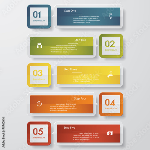 Design clean number banners template. Vector.