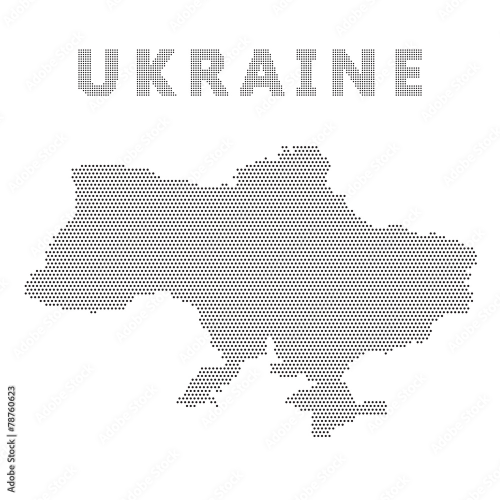 Ukraine map with gray dot.