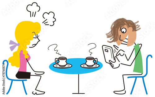 デート中でもモバイルに時間を使う男性