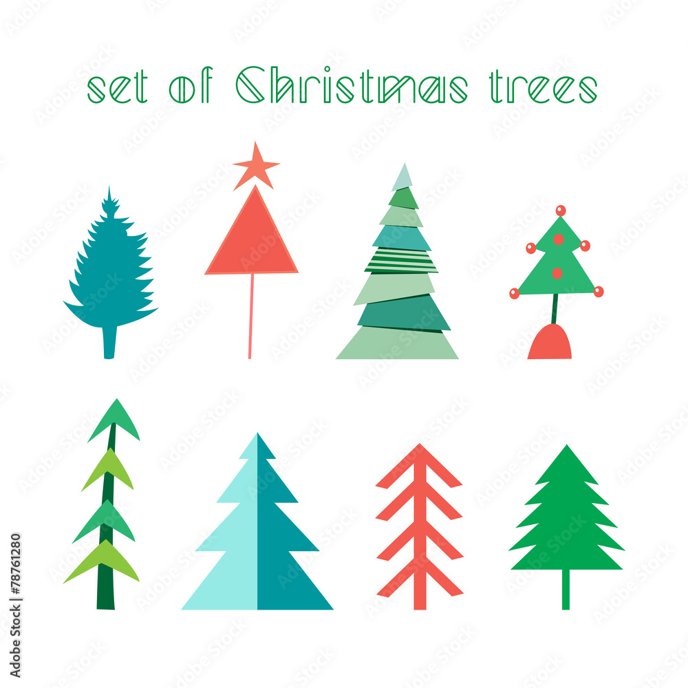set of Christmas trees set of Christmas trees