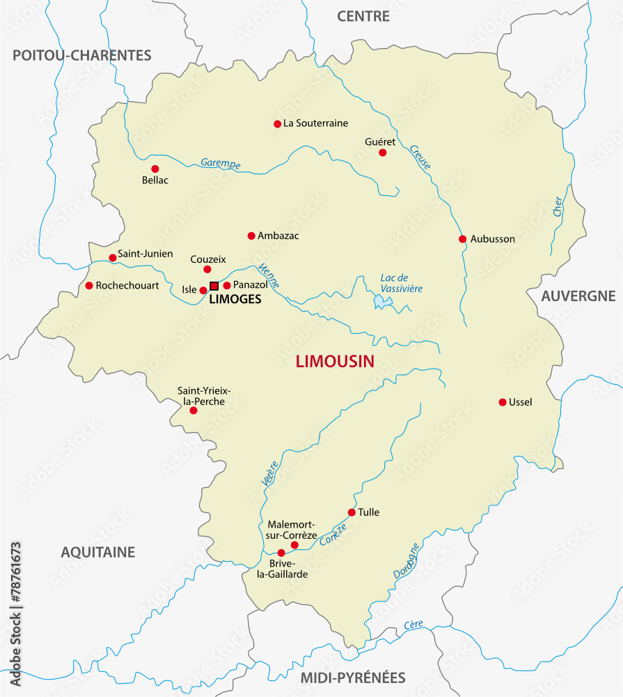 Fototapeta premium limousin map