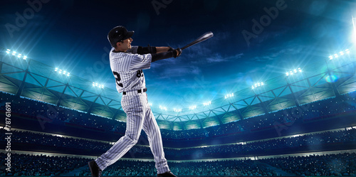 Photography Professional baseball players on night grand arena
