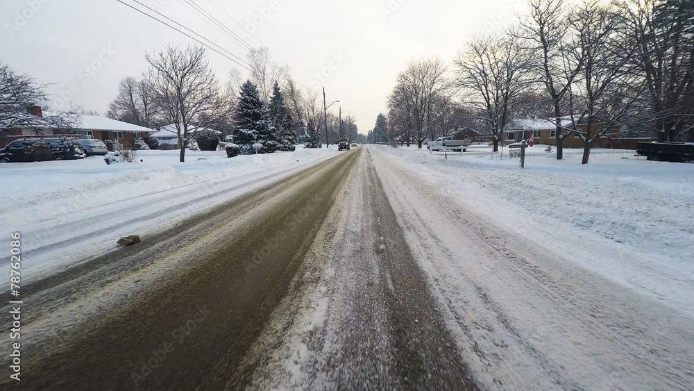 Point of view drive in winter conditions Point of view drive in winter conditions