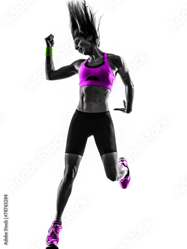 woman fitness dancing exercises silhouette #78763284