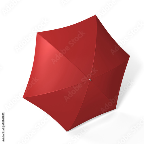 Red umbrella isolated over white
