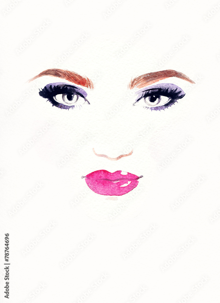 woman face.abstract watercolor .fashion background woman face.abstract watercolor .fashion background