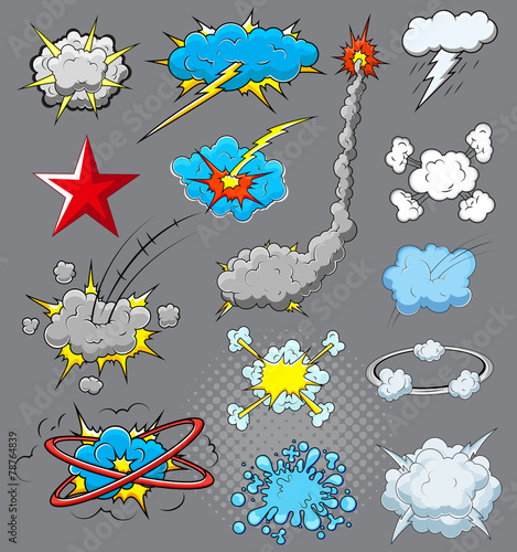 Comic Explosion Cloud Burst Vector Illustration