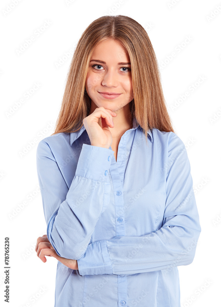Young businesswoman on a white background Young businesswoman on a white background