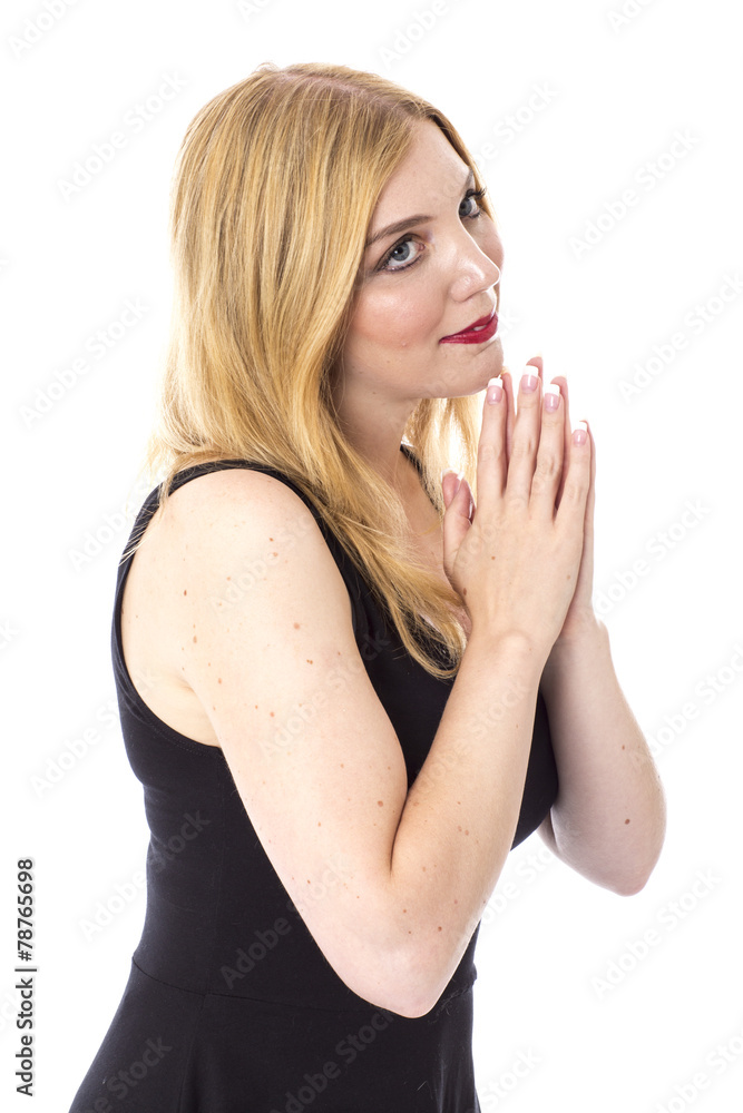 Model Released. Attractive Young Woman Praying Model Released. Attractive Young Woman Praying