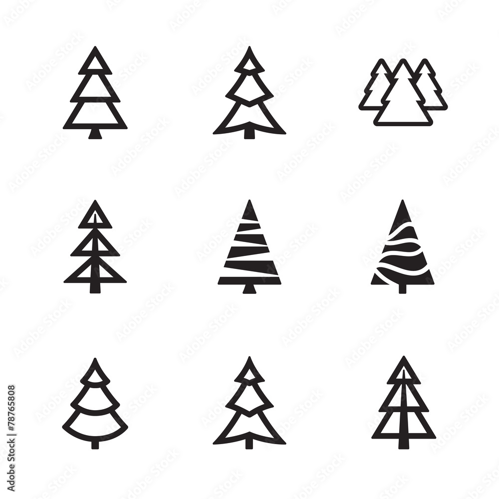 Obraz premium Simple trees collection
