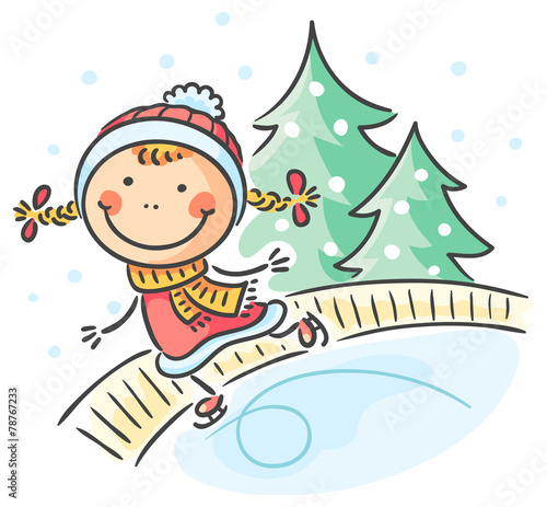Girl winter activities skating
