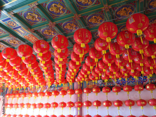 view of the Chinese lattern in temple