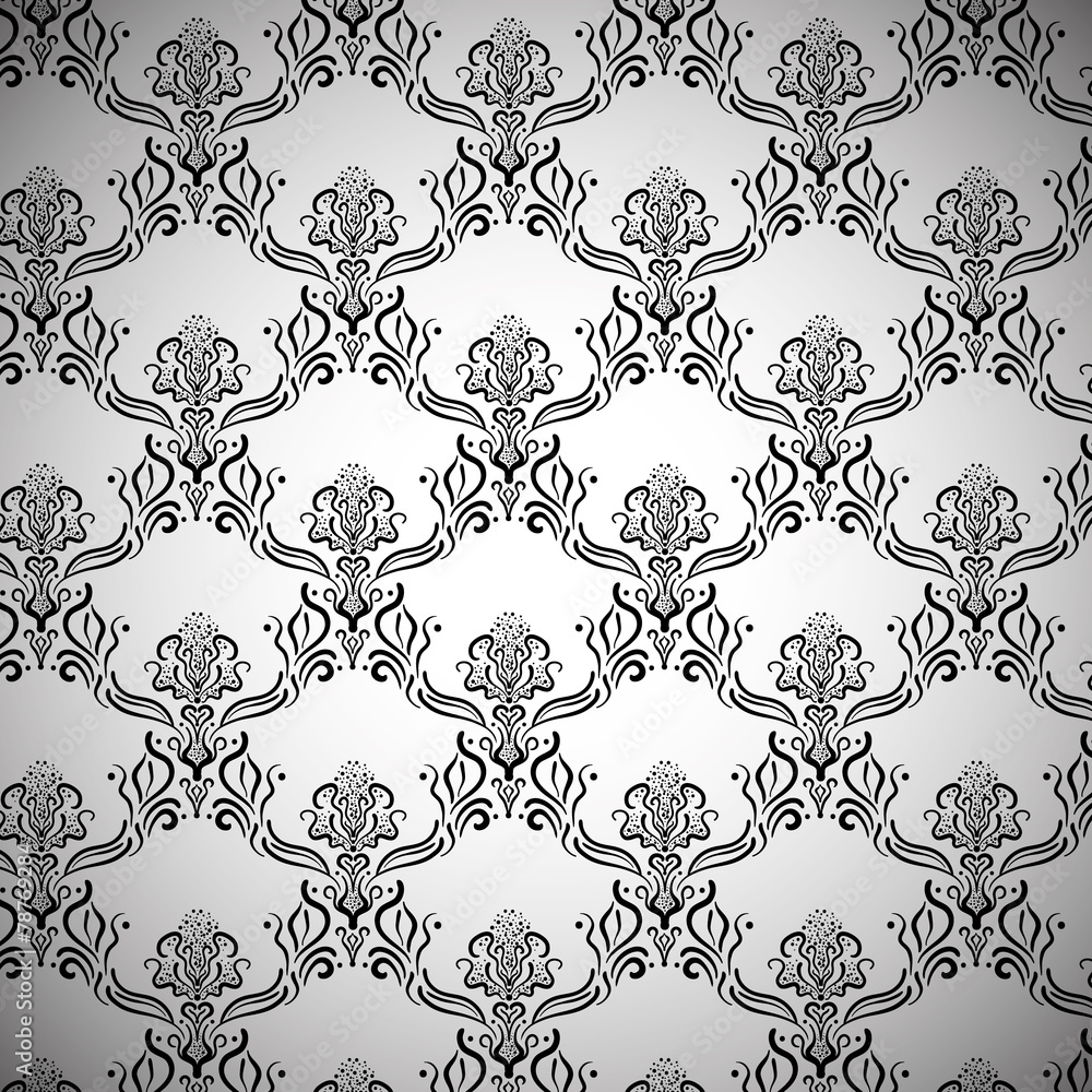 Elegant Stylized Black and White Royal Pattern Elegant Stylized Black and White Royal Pattern