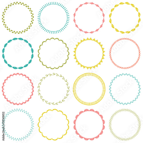 embroidered circle frames