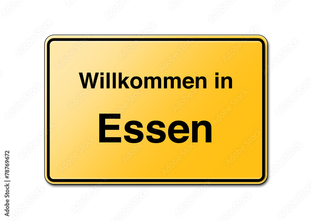 Willkommen in Essen Schild StockIllustration Adobe Stock