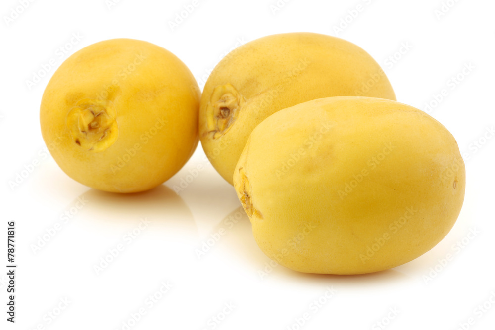 dates (Phoenix dactylifera) on a white background dates (Phoenix dactylifera) on a white background
